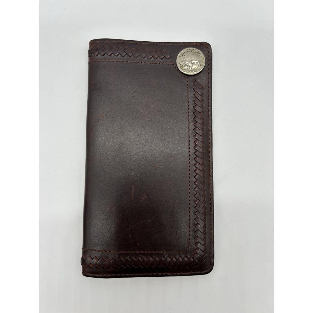 Silver Creek Classics Men's Brown Leather Rodeo Wallet w/Buffalo Nickle Concho
